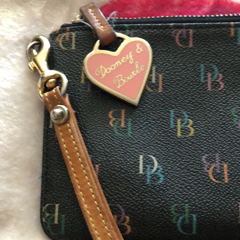 Dooney & Bourke leather multi color DB wristlet - Picture 2 of 6